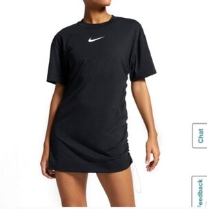 Nike Black Double-Sided Swoosh Minidress w/ Side Drawstring - Women's Size xs